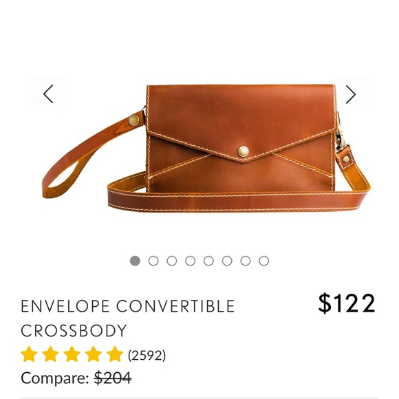PORTLAND LEATHER GOODS Envelope Convertible Crossbody Honey - Picture 6 of 8